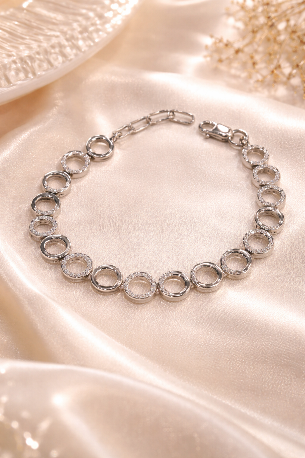 Silver Designer Bracelet with Diamond