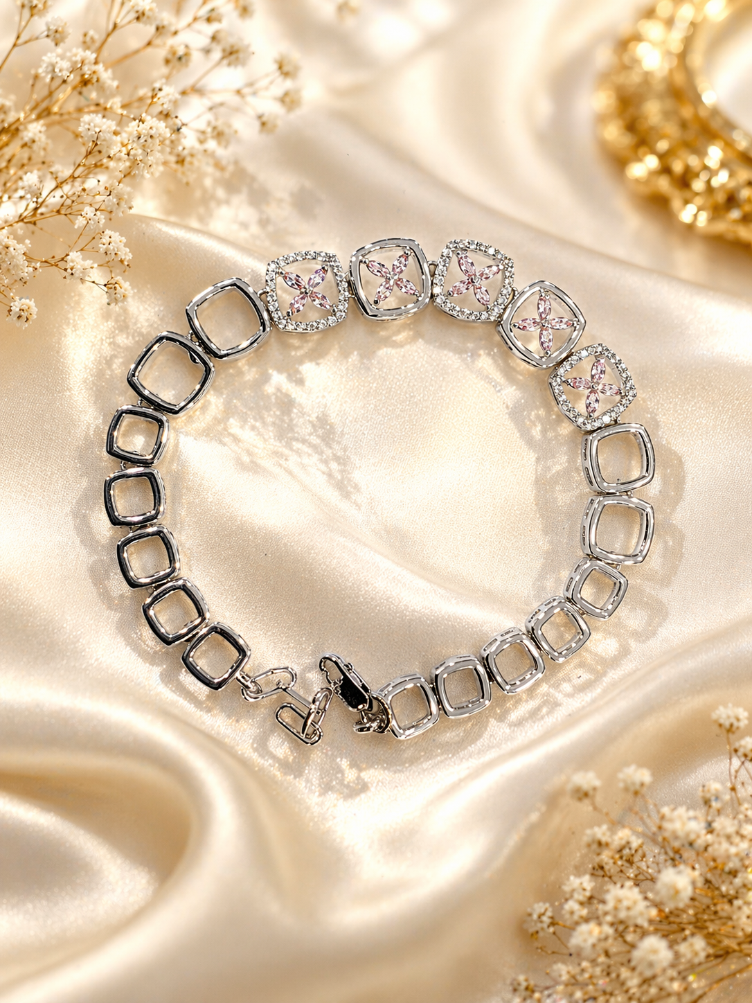 Silver Designer Bracelet with Diamond