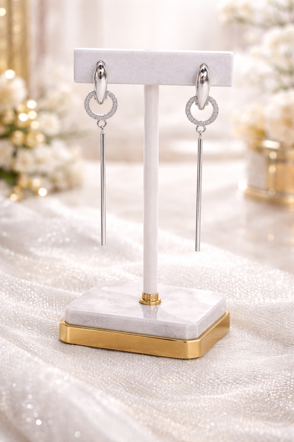 Silver Designer Hanging design Earrings