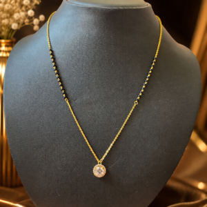 Silver Golden Designer Mangalsutras with Diamond Pendant