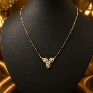 Silver Golden Designer Mangalsutras with Diamond Pendant