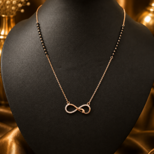 Silver Rose-Gold Designer Mangalsutras with infinity Pendant