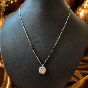 Silver Designer Mangalsutras with Diamond Pendant