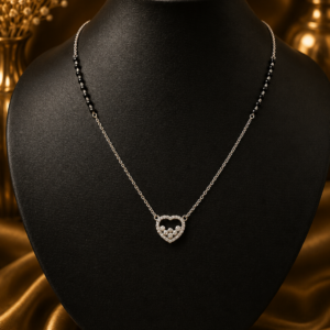 Silver Designer Mangalsutras with Heart Pendant