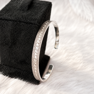 Silver Designer Oxidize Kada Bracelet