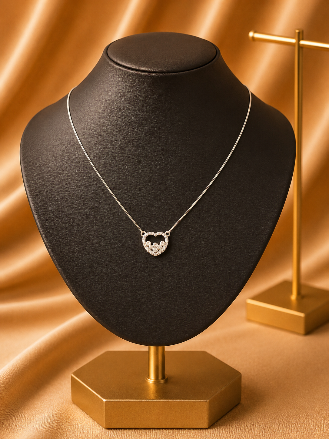 Silver Designer Chain with Heart Pendant