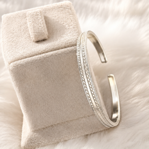 Silver Designer Oxidize Kada Bracelet
