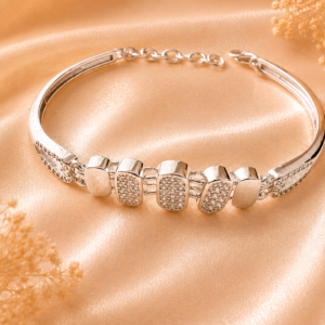 Silver Designer Bracelet with Diamond