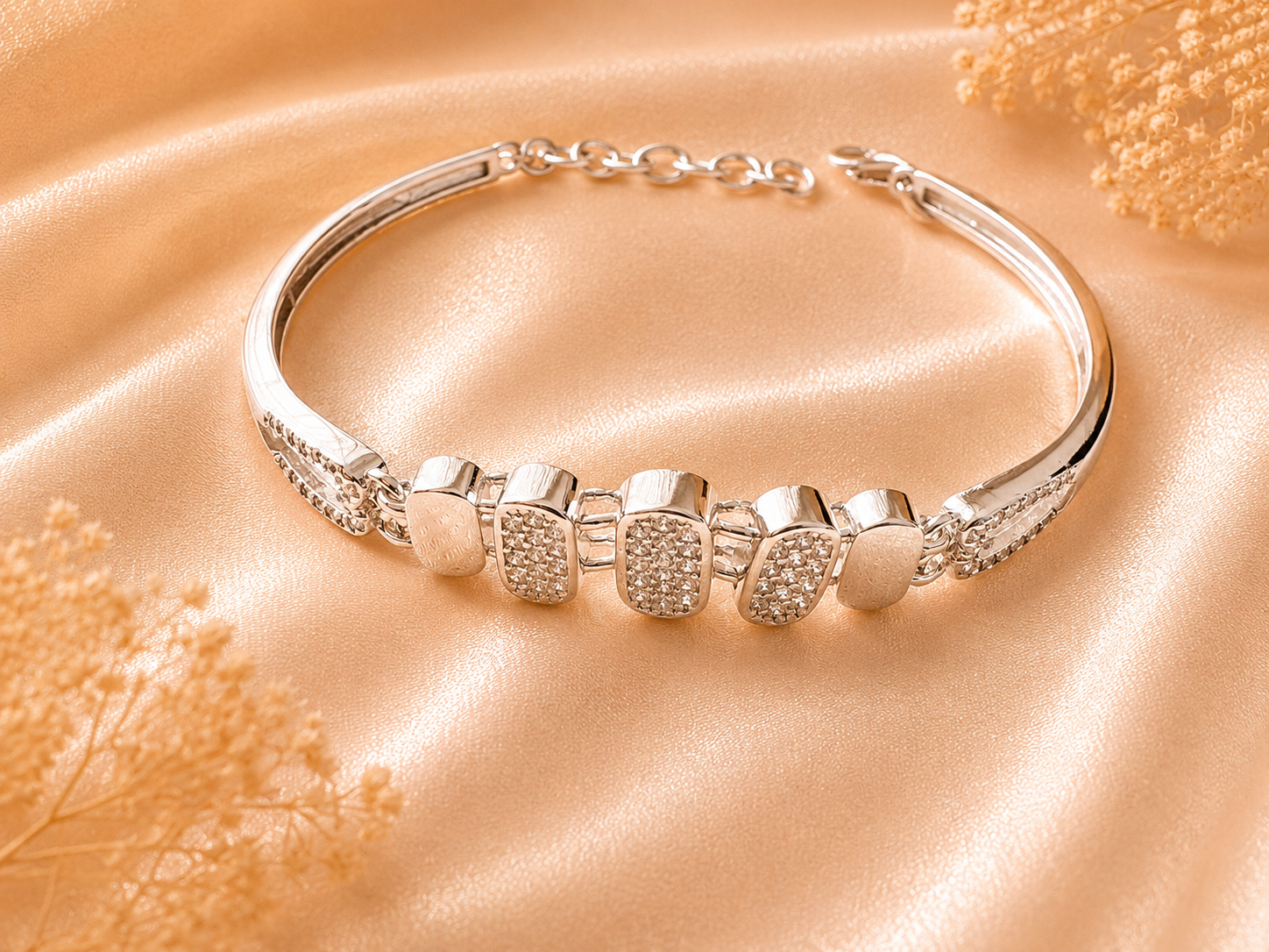 Silver Designer Bracelet with Diamond