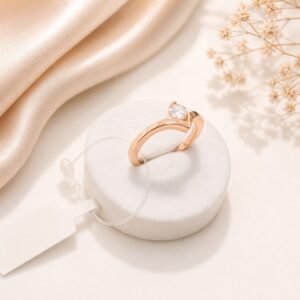 Rosegold Single Diamond Designer Rings