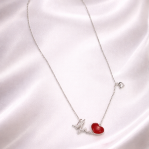 Silver Designer Chain with Heart Pendant Necklace